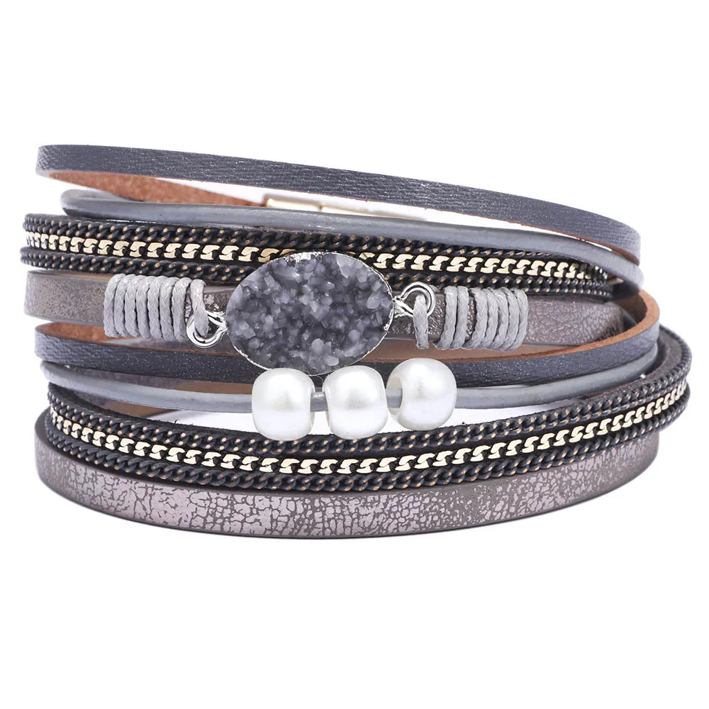 KirykleVintage Stone Crystal Charm Bracelets Bangle For Woman Men Fashion Female Handmade Multilayer Leather Wristband Bracele
KirykleVintage Stone Crystal Charm Bracelets Bangle For Woman Men Fashion Female Handmade Multilayer Leather Wristband Bracele