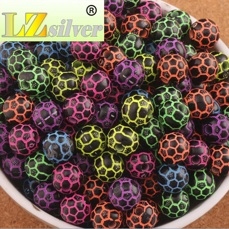 108pcs 10mm Colorful Acrylic Soccer Football Charm Beads Black Spacers Bead L3117 Jewelry DIY
108pcs 10mm Colorful Acrylic Soccer Football Charm Beads Black Spacers Bead L3117 Jewelry DIY