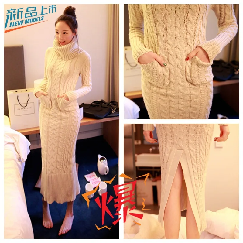 2020 Korean winter long sleeved Turtleneck Shirt skirt dress winter knitted dresses long paragraph sweater dress
2020 Korean winter long sleeved Turtleneck Shirt skirt dress winter knitted dresses long paragraph sweater dress