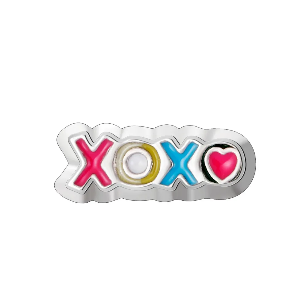 Фото 10 шт. цветные Плавающие Подвески xoxo для стеклянного медальона | Украшения и