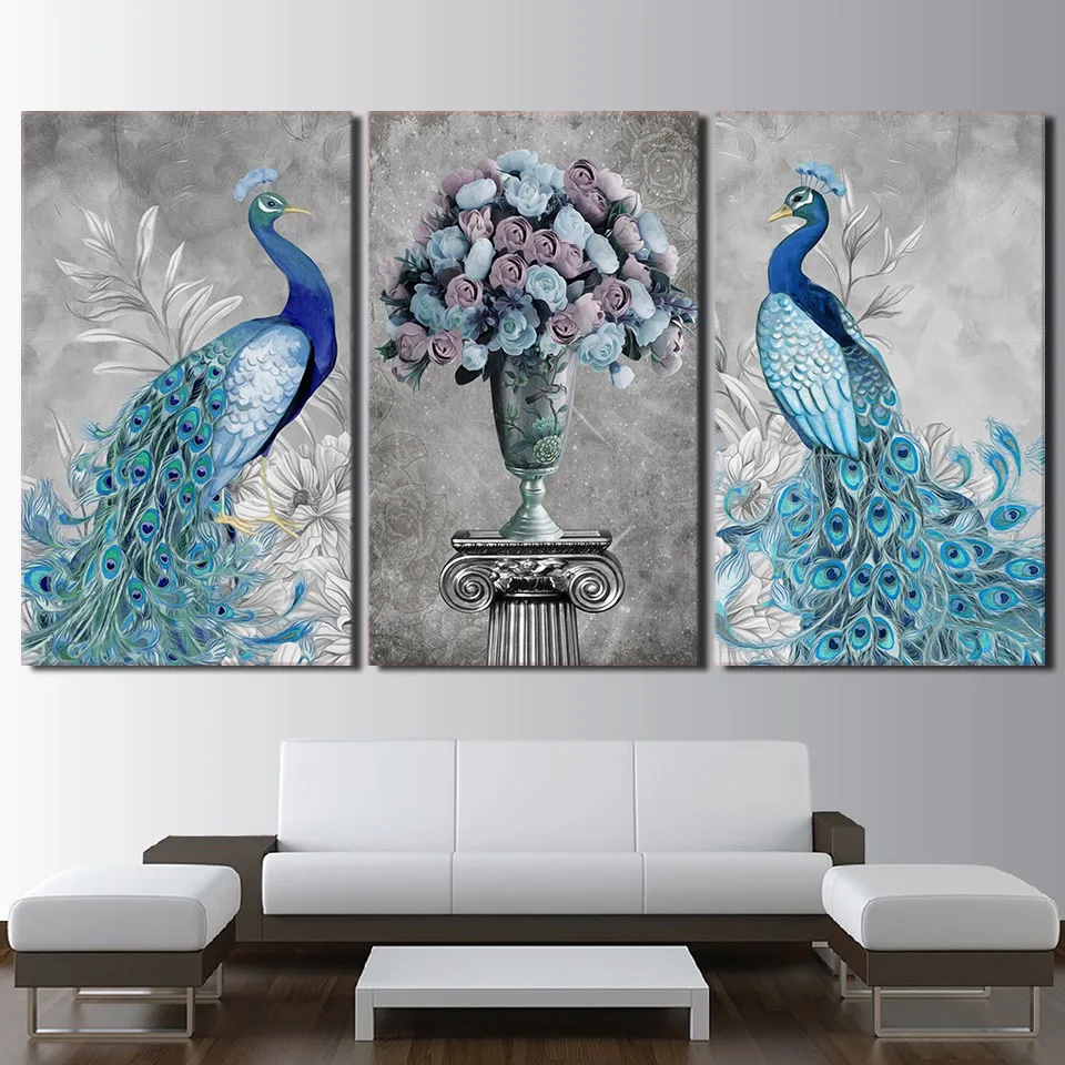 Blue Peacock Couple And Flowers Paintings Home Decor Canvas Posters 3 Pieces HD Prints Pictures Living Room Wall Art Framework
Blue Peacock Couple And Flowers Paintings Home Decor Canvas Posters 3 Pieces HD Prints Pictures Living Room Wall Art Framework