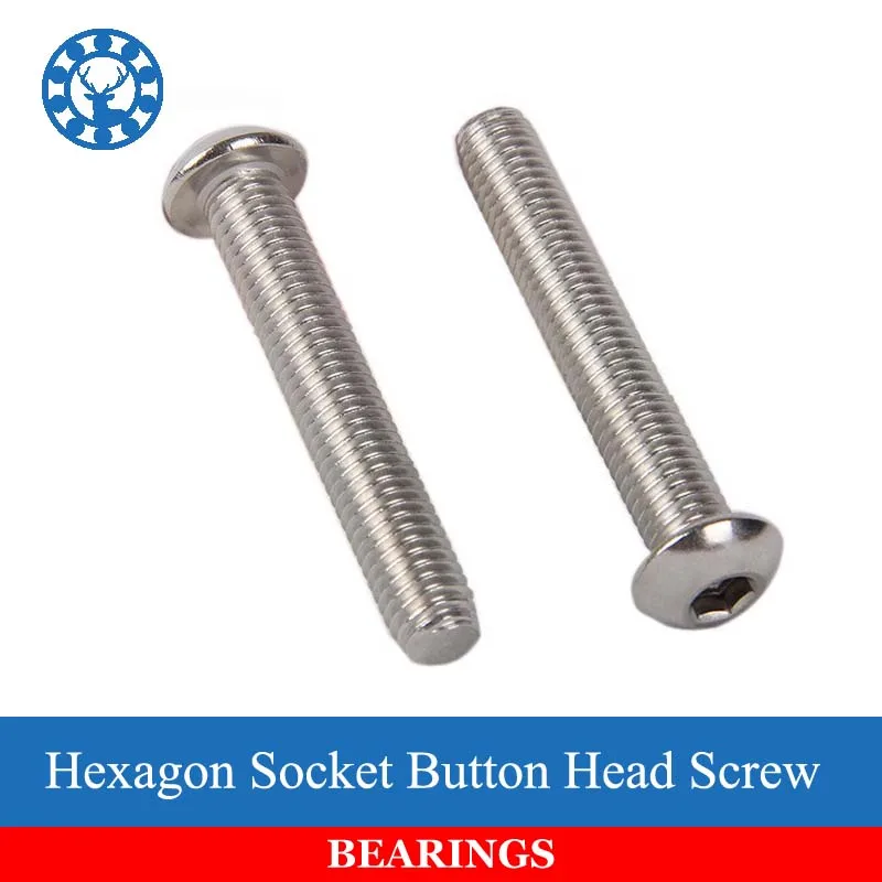 50Pcs M3 ISO7380 GB70.2 304 Stainless Steel A2 Round Head Screws Mushroom Hexagon Socket Length 4mm to 25mm
50Pcs M3 ISO7380 GB70.2 304 Stainless Steel A2 Round Head Screws Mushroom Hexagon Socket Length 4mm to 25mm