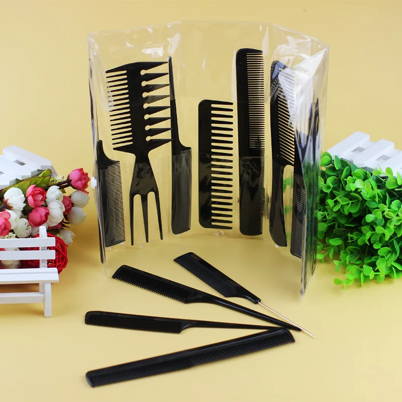10 Style Black Hairdressing Comb Anti-static Hair Cutting Combs Detangle Straight Pro Salon Styling Tool
10 Style Black Hairdressing Comb Anti-static Hair Cutting Combs Detangle Straight Pro Salon Styling Tool