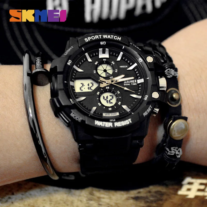 SKMEI Men Digital Quartz Watch Military Sports Watches Outdoor Fashion 50M Waterproof Stopwatch Wristwatches Relogio Masculino
SKMEI Men Digital Quartz Watch Military Sports Watches Outdoor Fashion 50M Waterproof Stopwatch Wristwatches Relogio Masculino