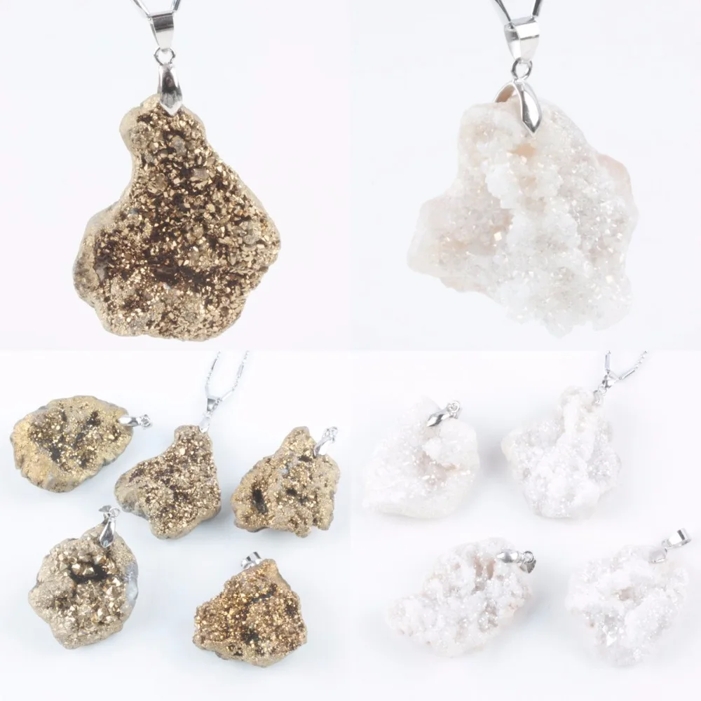 SUNYIK Titanium Coated Natural Crystal Quartz Geode Drusy Gem Stone Pendant for Necklace,Healing Chakra (Free Chain)
SUNYIK Titanium Coated Natural Crystal Quartz Geode Drusy Gem Stone Pendant for Necklace,Healing Chakra (Free Chain)