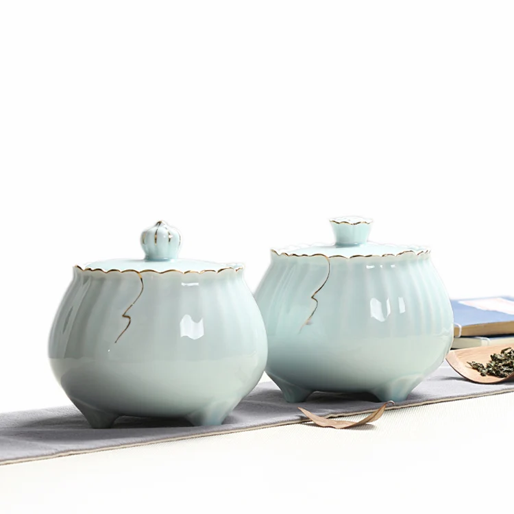 1 шт. Высококачественная глазурь Longquan Celadon керамика экологичный чай Caddy чайная