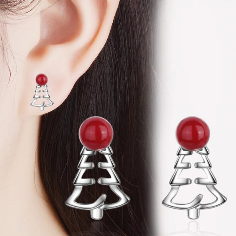 KOFSAC Fashion 925 Sterling Silver Earrings For Women Simple Sweet Cute Red Pearl Christmas Tree Earring Jewelry Girl Best Gifts
KOFSAC Fashion 925 Sterling Silver Earrings For Women Simple Sweet Cute Red Pearl Christmas Tree Earring Jewelry Girl Best Gifts