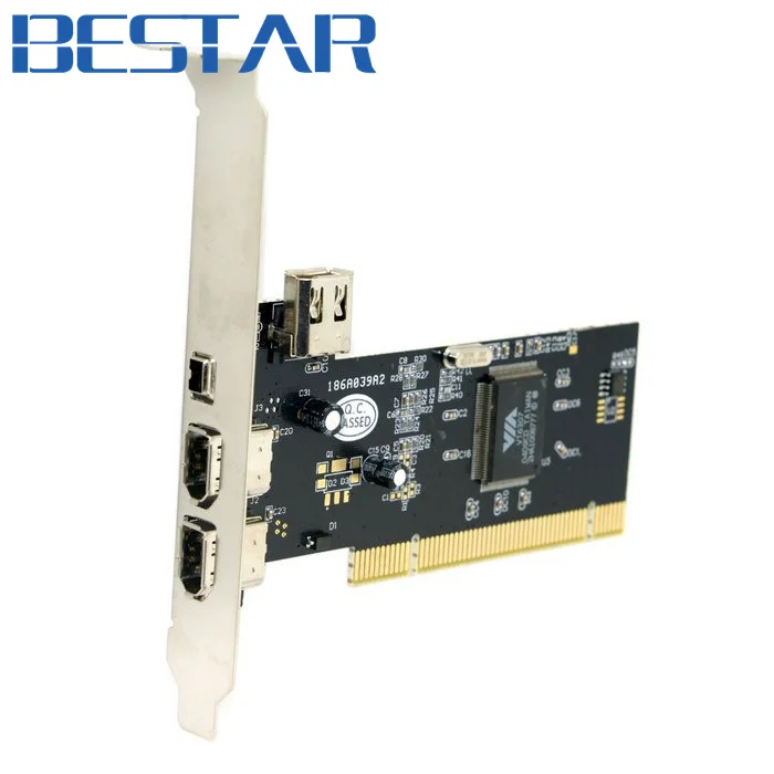 PCI Firewire 1394 port 400 IEEE 1394 pci express 1394A Dual 6pin & 4pin 3 Port Card Work for Windows 7 & 8
PCI Firewire 1394 port 400 IEEE 1394 pci express 1394A Dual 6pin & 4pin 3 Port Card Work for Windows 7 & 8