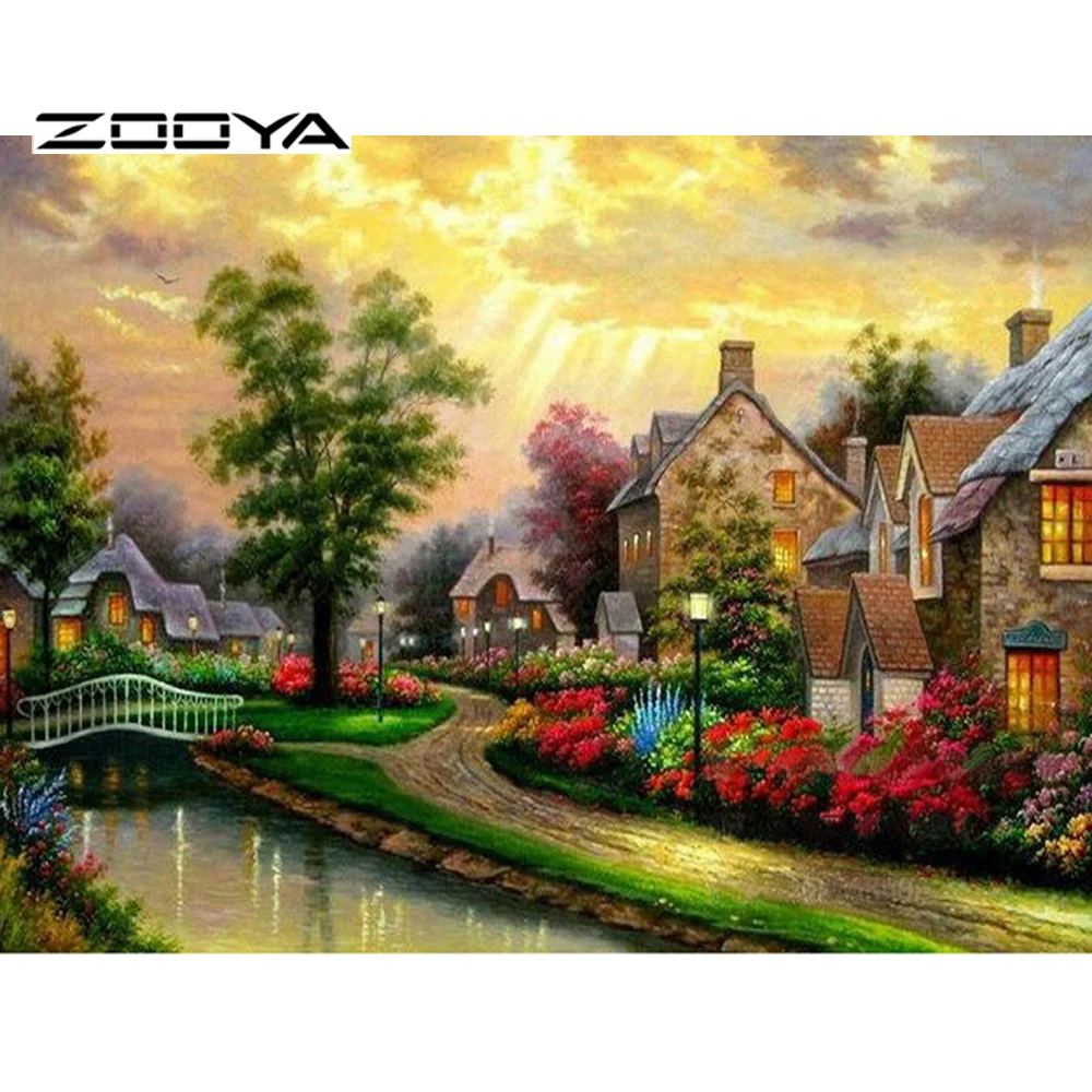 Diy Diamond Painting European oil painting village scenery full drill Cross Stitch Pasted Painting Home Decor F75
Diy Diamond Painting European oil painting village scenery full drill Cross Stitch Pasted Painting Home Decor F75