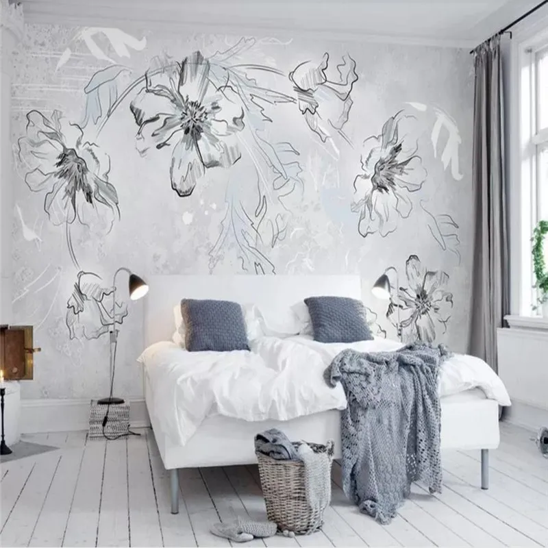 Custom wallpapers elegant gray simple lines flowers modern Nordic TV background wall decoration waterproof material
Custom wallpapers elegant gray simple lines flowers modern Nordic TV background wall decoration waterproof material