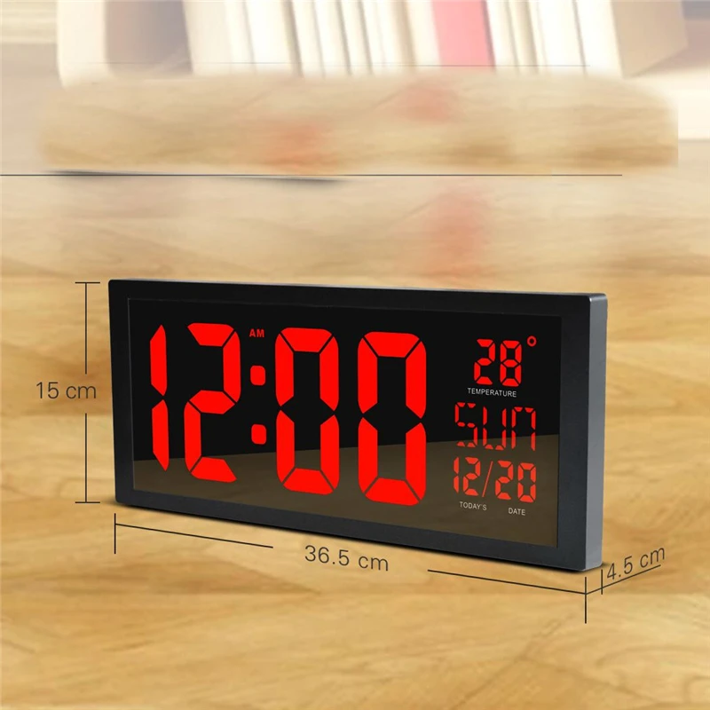 wall clock with big Led digital numbers clocks temperature decoration home room desktop black LED-clock AJ1901
wall clock with big Led digital numbers clocks temperature decoration home room desktop black LED-clock AJ1901