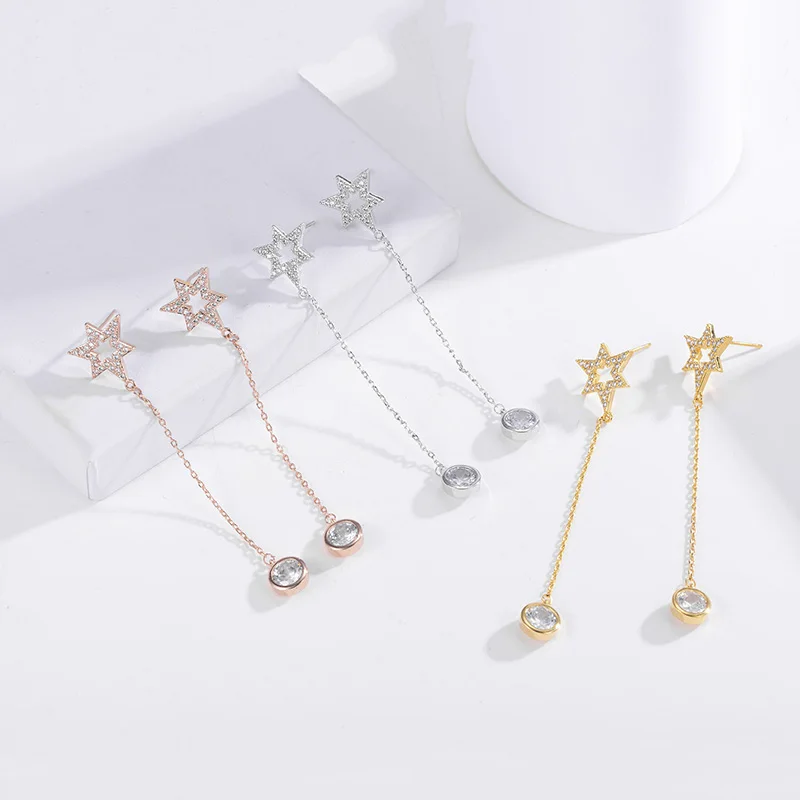 New Crystal Stars Zircon Pendant Earrings for Women Retro New Long Drop Earring Jewelry Gift boucle d'oreille femme 2021
New Crystal Stars Zircon Pendant Earrings for Women Retro New Long Drop Earring Jewelry Gift boucle d'oreille femme 2021