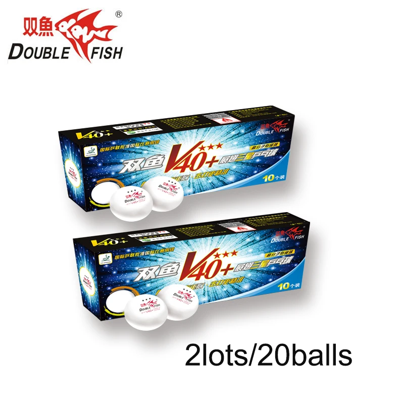 Оригинальные 2 упаковки/20 мячей двойная Рыба Volant V40 + 3 звезды мячи для настольного