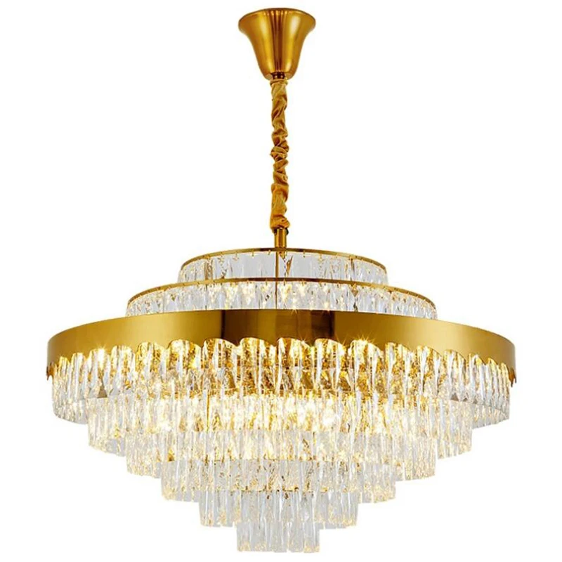 

jmmxiuz Luxury gold design AC110V 220V chandelier moderne chandelier crystal lighting living room lamp