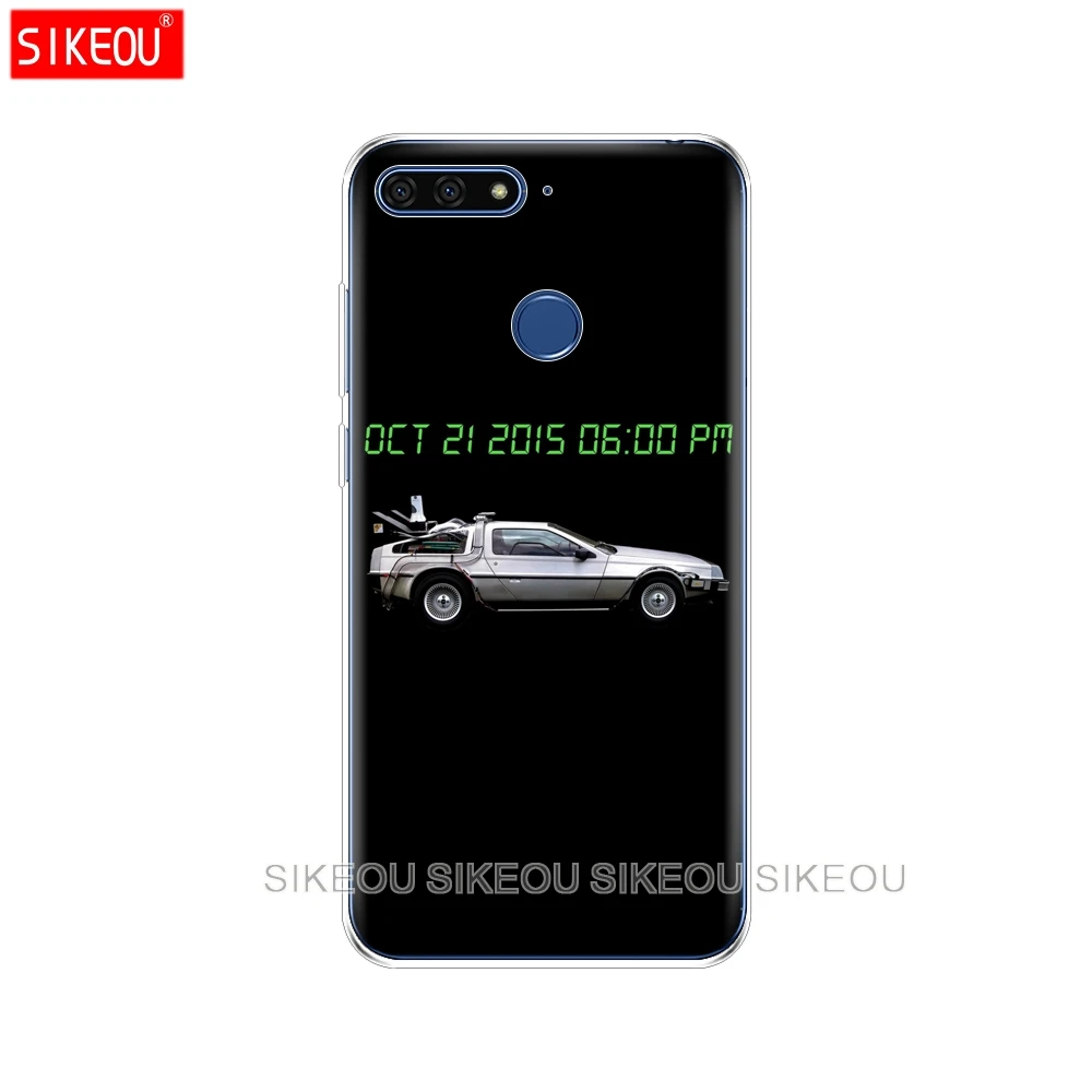 Силиконовый чехол для телефона Huawei Honor 7A PRO 7C Y5 Y6 Y7 Y9 2017 2018 Prime Delorean Назад в будущее