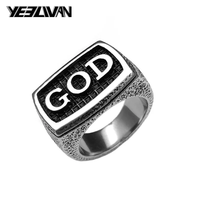 New Antique Silver Color Punk Cross Rings for Mens 316L Stainless Steel "GOD" Letter Jesus Ring Vintage Geometry Rings Jewelry
New Antique Silver Color Punk Cross Rings for Mens 316L Stainless Steel "GOD" Letter Jesus Ring Vintage Geometry Rings Jewelry