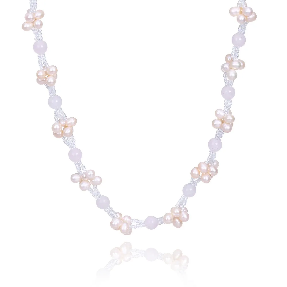 Pink Rice Real Freshwater Pearl Necklaces With Natural Crystal Strand Choker Jewelry For Women
Pink Rice Real Freshwater Pearl Necklaces With Natural Crystal Strand Choker Jewelry For Women
