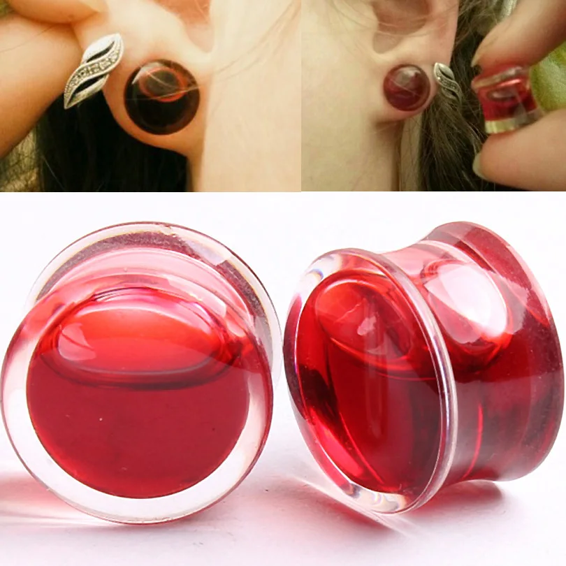 2 шт./лот красные кровяные жидкие ушные датчики штепсельные вилки комплект для