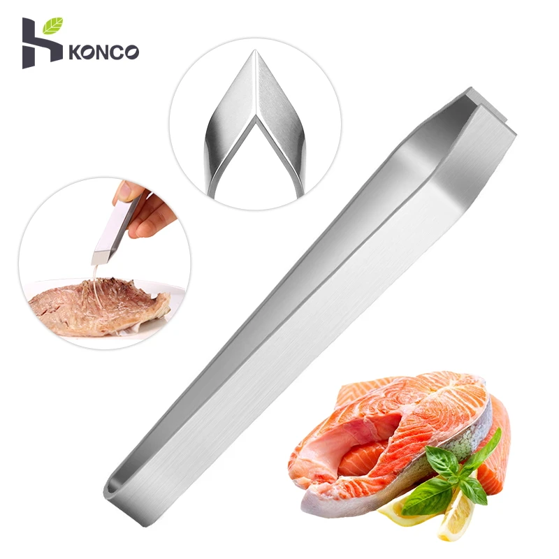 Konco Fish Bone Tweezers Stainless Steel Fishbone Pliers Clip Chicken feather Remover Pork Hair tweezer Sea foods Meat Cleaner
Konco Fish Bone Tweezers Stainless Steel Fishbone Pliers Clip Chicken feather Remover Pork Hair tweezer Sea foods Meat Cleaner