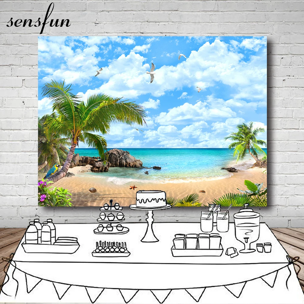 Sensfun Summer Ocean Backdrop Tropical Trees Clouds Sky Blue Beach Birthday Party Backgrounds For Photo Studio Vinyl
Sensfun Summer Ocean Backdrop Tropical Trees Clouds Sky Blue Beach Birthday Party Backgrounds For Photo Studio Vinyl
