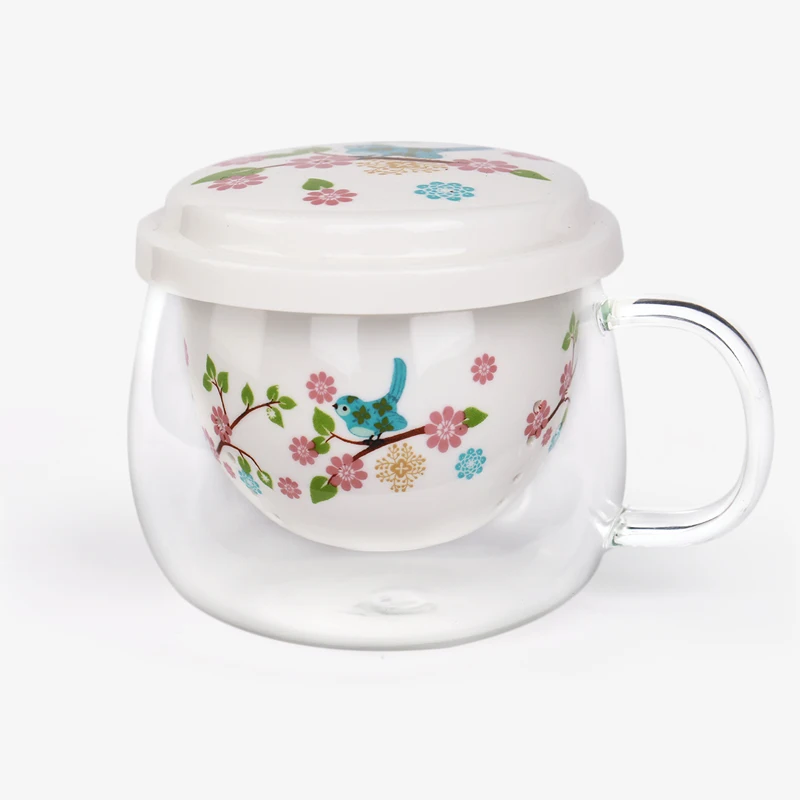 1pcs American creative printing ceramic liner heat-resistant glass mug with covered flower mugs
1pcs American creative printing ceramic liner heat-resistant glass mug with covered flower mugs