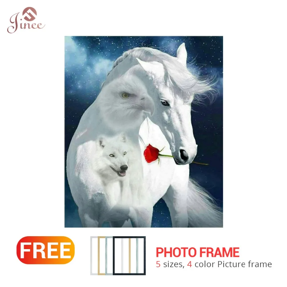 Full Square/Round Drill 5D DIY Diamond Painting Animal "White Horse" 3D Embroidery Cross Stitch 5D Home Decor Love Gift
Full Square/Round Drill 5D DIY Diamond Painting Animal "White Horse" 3D Embroidery Cross Stitch 5D Home Decor Love Gift