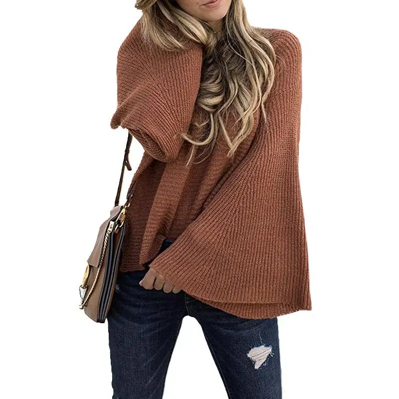 Autumn Winter Women Flare Sleeve Knitted Pullover Loose Sweater Jumper Casual Tops Knitwear Female Sweater SJ3163X
Autumn Winter Women Flare Sleeve Knitted Pullover Loose Sweater Jumper Casual Tops Knitwear Female Sweater SJ3163X