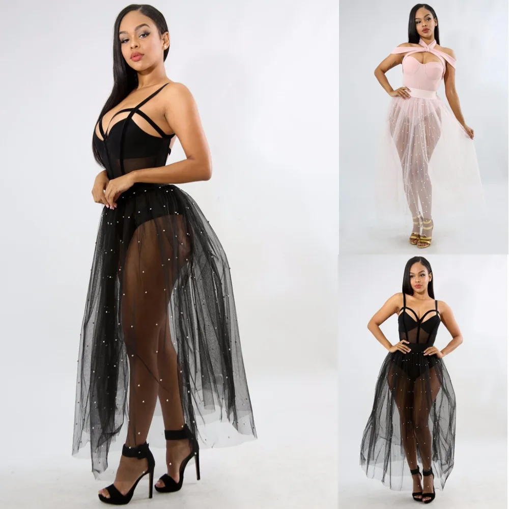 Vintage Women Beading Tulle Skirts 2018 Summer Mesh Black White Pearl Elastic Waist Sheer Pleated Skirts Fashion Bottom Clothes
Vintage Women Beading Tulle Skirts 2018 Summer Mesh Black White Pearl Elastic Waist Sheer Pleated Skirts Fashion Bottom Clothes