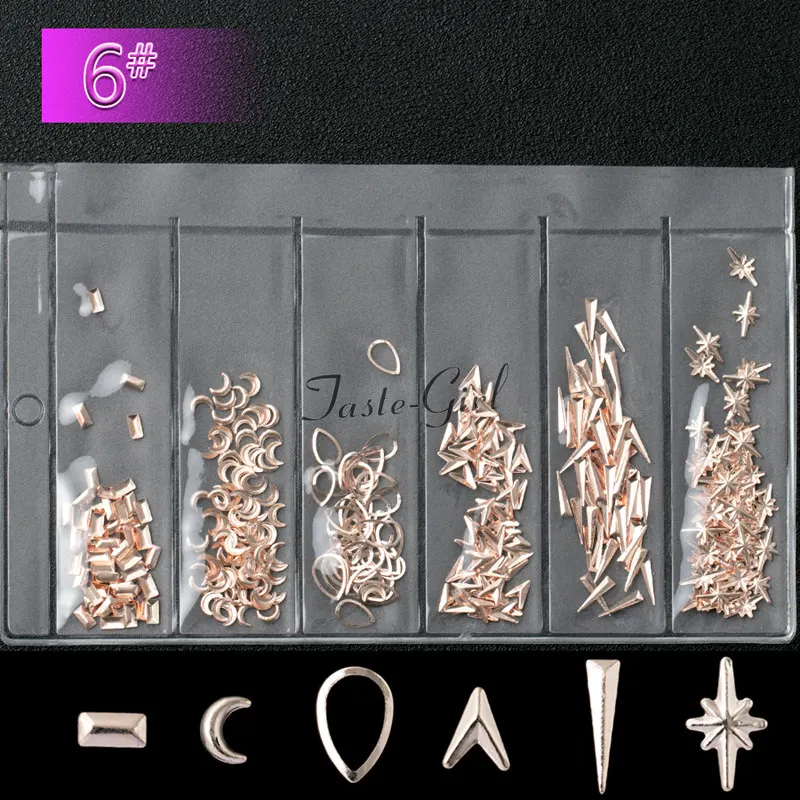 Mixed shape rose gold metal 3D nail art decorations charms rivet studs charm glitter nails Accessories Supplies Tools
Mixed shape rose gold metal 3D nail art decorations charms rivet studs charm glitter nails Accessories Supplies Tools