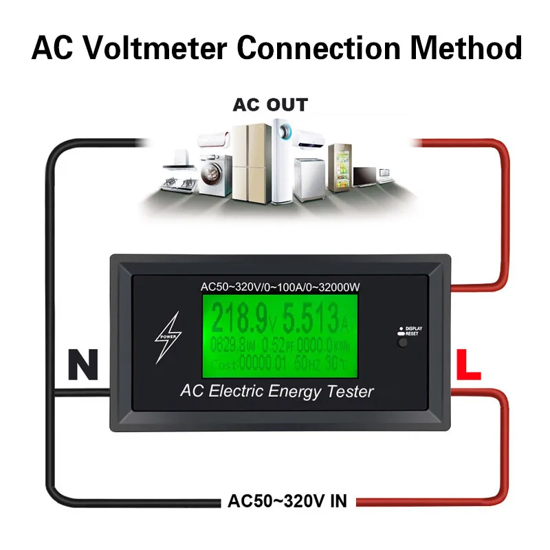 AC50~320V 100A Digital Voltage Meters indicator Power Energy Voltmeter Ammeter current Amps Volt wattmeter tester detector 3K KW
AC50~320V 100A Digital Voltage Meters indicator Power Energy Voltmeter Ammeter current Amps Volt wattmeter tester detector 3K KW