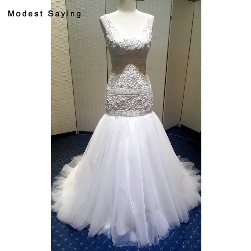 Luxury Ivory Mermaid Lace Wedding Dresses 2018 with Pearls Beaded Bridal Gowns Lace Up vestidos de noiva V Neck robe de mariee
Luxury Ivory Mermaid Lace Wedding Dresses 2018 with Pearls Beaded Bridal Gowns Lace Up vestidos de noiva V Neck robe de mariee