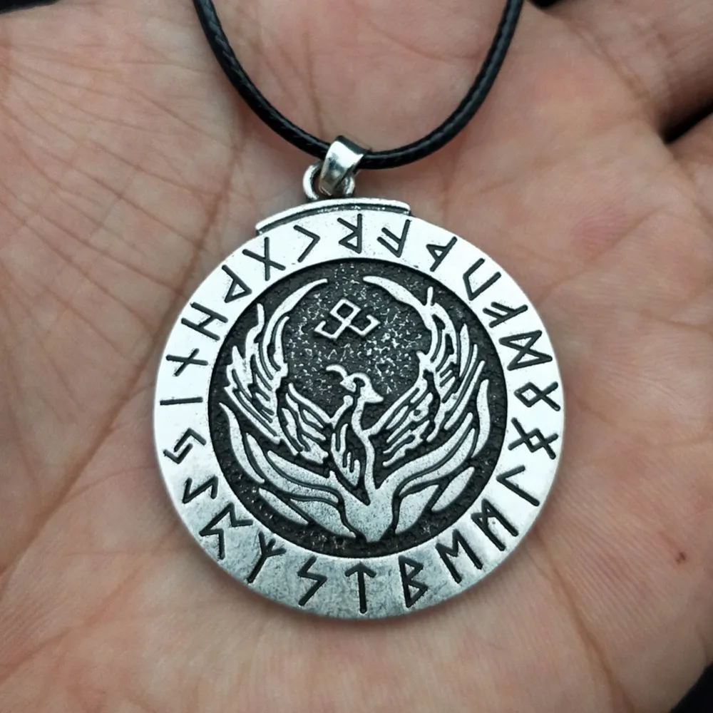 Dropshipping Norse Viking Amulet Phoenix Totem In the Rune Circle Nordic Fire Bird Pendant For Women Necklace Jewelry Talisman
Dropshipping Norse Viking Amulet Phoenix Totem In the Rune Circle Nordic Fire Bird Pendant For Women Necklace Jewelry Talisman