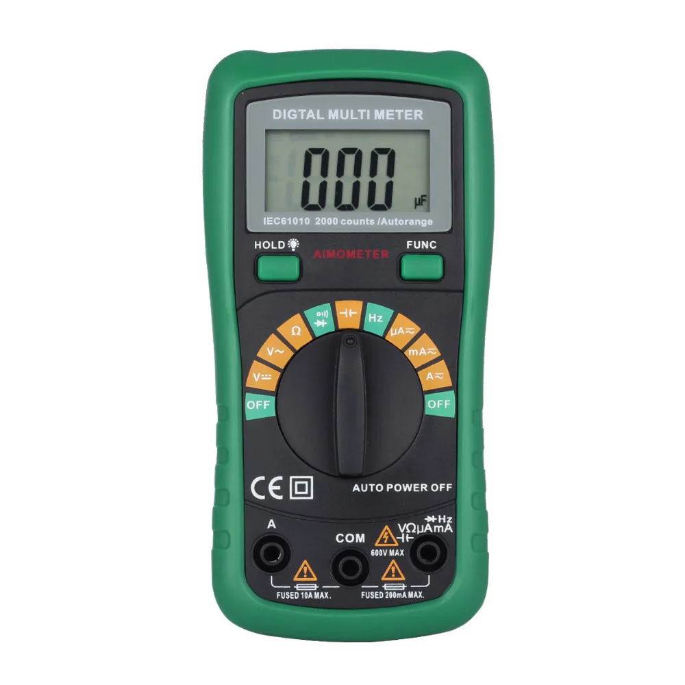 AIMOMETER F0601005 Digital Multimeter DMM MS8233D pro DC/AC Voltage Current HZ Resistance Capacitance Diode Tester Multimetro
AIMOMETER F0601005 Digital Multimeter DMM MS8233D pro DC/AC Voltage Current HZ Resistance Capacitance Diode Tester Multimetro