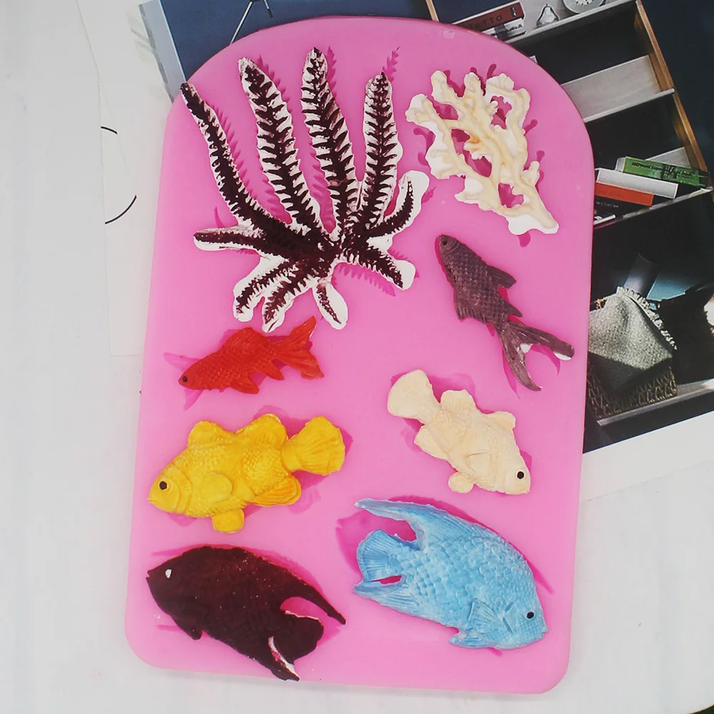 P1016 Ocean Series Small Fish Seagrass Coral Silicone Molded Sugar Chocolate Cake Decoration Model
P1016 Ocean Series Small Fish Seagrass Coral Silicone Molded Sugar Chocolate Cake Decoration Model