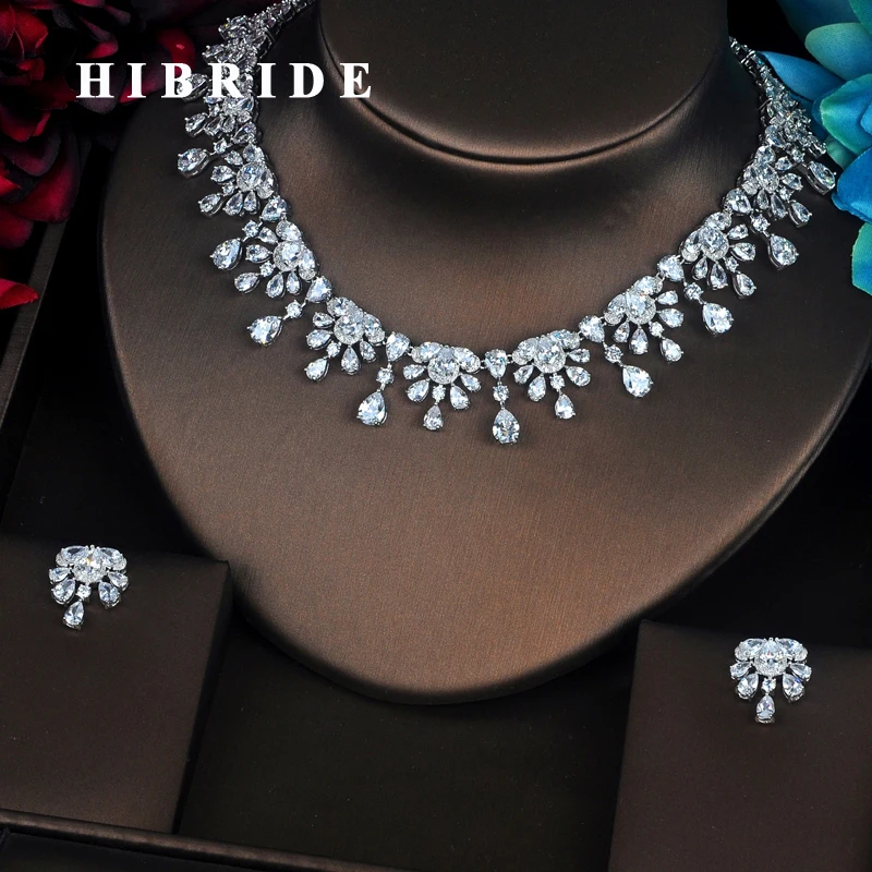 HIBRIDE Beautiful Flower Shape Crystal Cubic Zirconia Women Jewelry Sets Wedding Bride Dress Accessories Wedding Show N-361
HIBRIDE Beautiful Flower Shape Crystal Cubic Zirconia Women Jewelry Sets Wedding Bride Dress Accessories Wedding Show N-361