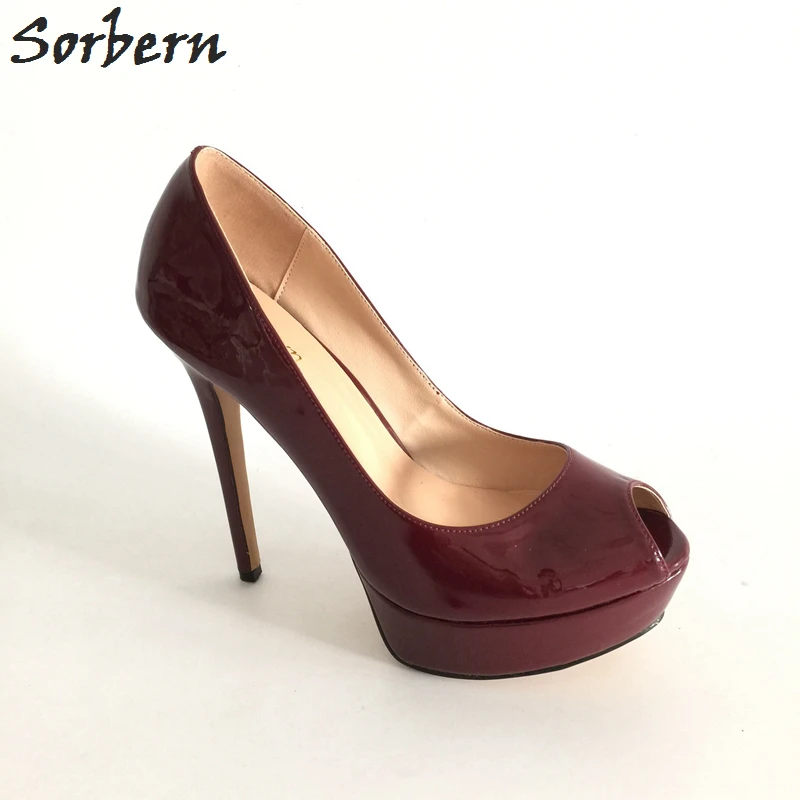 Sorbern Wine Red Patent Leather Pump Shoes Women Shoes Size 12 Women Shoes Extreme High Heel Platforms Italian Shoe EU34-46
Sorbern Wine Red Patent Leather Pump Shoes Women Shoes Size 12 Women Shoes Extreme High Heel Platforms Italian Shoe EU34-46