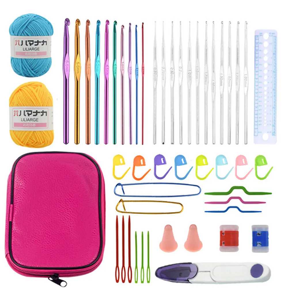 22 Pieces Of Crochet Hook Set With Yarn Sewing Tool Accessories With Red Fashion Storage Bag To Send Grandmother's Sewing Gift
22 Pieces Of Crochet Hook Set With Yarn Sewing Tool Accessories With Red Fashion Storage Bag To Send Grandmother's Sewing Gift
