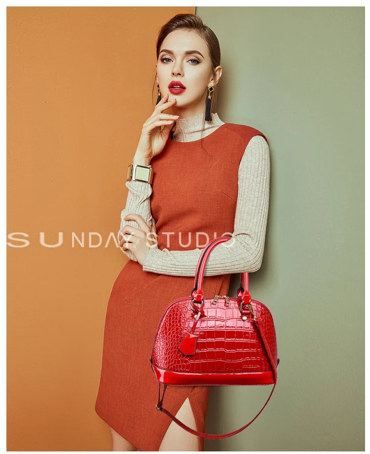 New Arrival Women Handbags European Design Alligator Leather Lady Shoulder Bags Female Girl Brand Luxury Crossbody Shell Bag | Багаж и