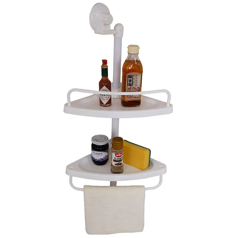 Creative home suction cup double kitchen bathroom wall-mounted fan rack storage corner frame ZP01161729 
Creative home suction cup double kitchen bathroom wall-mounted fan rack storage corner frame ZP01161729