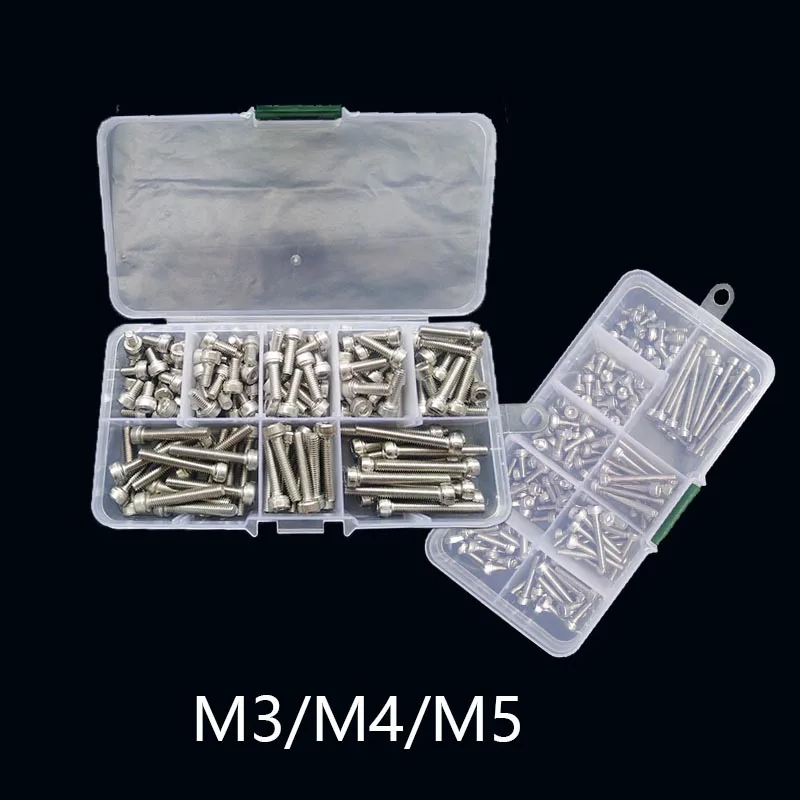 550pcs/180pcs/145/84pcs Six angle screw bolts the head of six angle screw stainless steel (M3 M4 M5)
550pcs/180pcs/145/84pcs Six angle screw bolts the head of six angle screw stainless steel (M3 M4 M5)