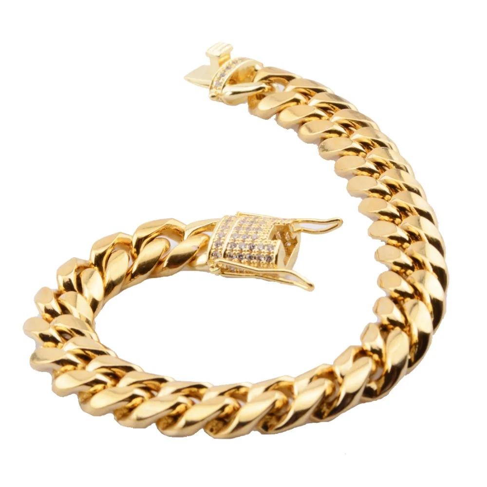 7"-11" Fashion Men's Women's Bracelet Bangle Gold Color Chain Miami Curb Cuban Stainless Steel Hip Hop Unisex's Jewelry 12mm Hot
7"-11" Fashion Men's Women's Bracelet Bangle Gold Color Chain Miami Curb Cuban Stainless Steel Hip Hop Unisex's Jewelry 12mm Hot