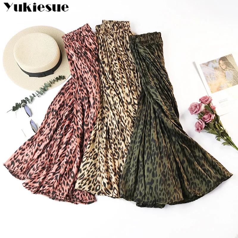 Leopard Print Pleated Skirts Women 2019 Spring Summer chiffon Midi Long Korean Elegant High Waist A-line Sun Skirt Female
Leopard Print Pleated Skirts Women 2019 Spring Summer chiffon Midi Long Korean Elegant High Waist A-line Sun Skirt Female