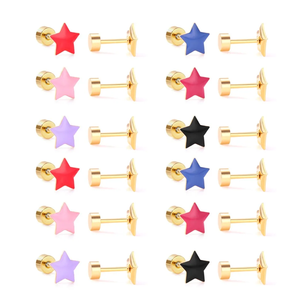 LUXUKISSKIDS 12Pairs/Lot Wholesale Colorful Stone Earrings New Screw Earings Star Shape Earrings jewelry Lots
LUXUKISSKIDS 12Pairs/Lot Wholesale Colorful Stone Earrings New Screw Earings Star Shape Earrings jewelry Lots