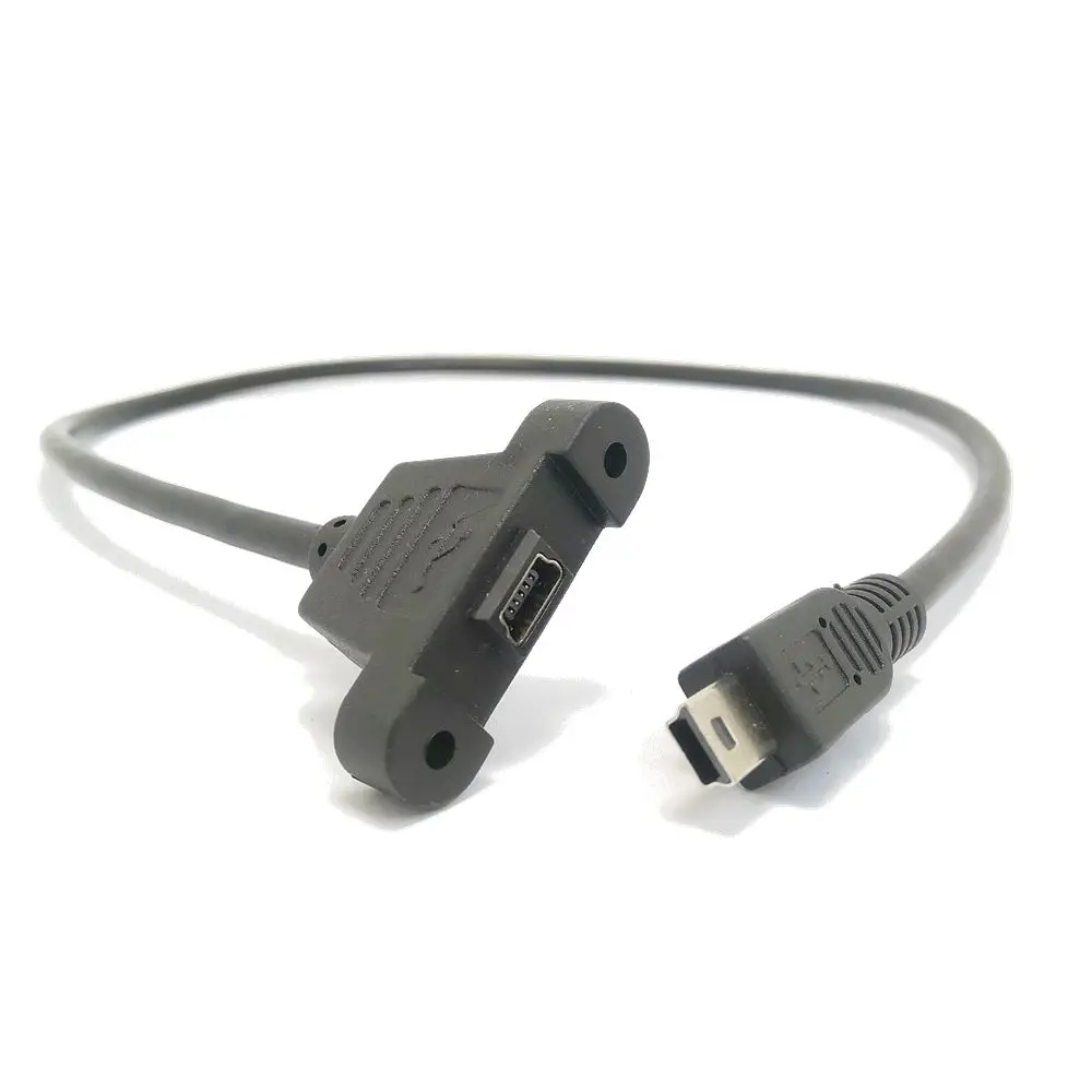 

Мини USB для подключения к женскому кабелю Панель крепление Тип мини USB 5Pin мужского и женского пола удлинитель Кабель-адаптер с винтами 0,3 м/0,5 ...