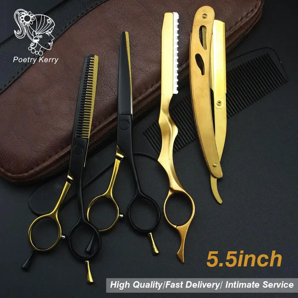 5.5 inch poem Kerry "Professional hair Barber scissors set straight scissors and curved pieces hair care & styling
5.5 inch poem Kerry "Professional hair Barber scissors set straight scissors and curved pieces hair care & styling