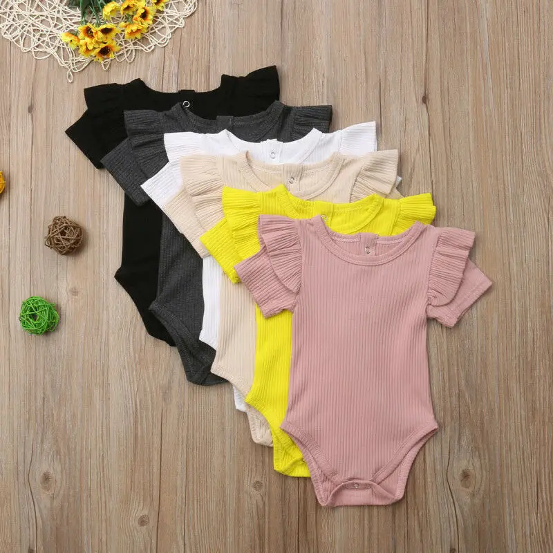 Hot Sale Sweet Ruffles Cotton Short Sleeve Newborn Baby Girls Bodysuit Casual Tops Solid Color Soft Fashion Summer Baby Clothes
Hot Sale Sweet Ruffles Cotton Short Sleeve Newborn Baby Girls Bodysuit Casual Tops Solid Color Soft Fashion Summer Baby Clothes