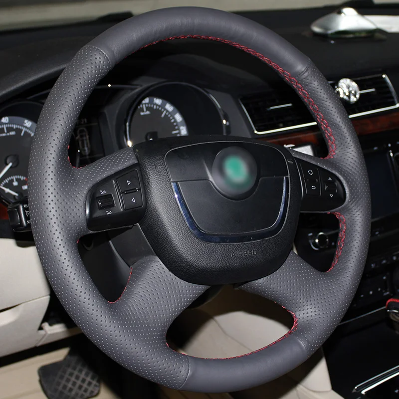 BANNIS Black Artificial Leather DIY Hand-stitched Steering Wheel Cover for Skoda Octavia Octavia a5 a 5 Superb 2012-2013
BANNIS Black Artificial Leather DIY Hand-stitched Steering Wheel Cover for Skoda Octavia Octavia a5 a 5 Superb 2012-2013