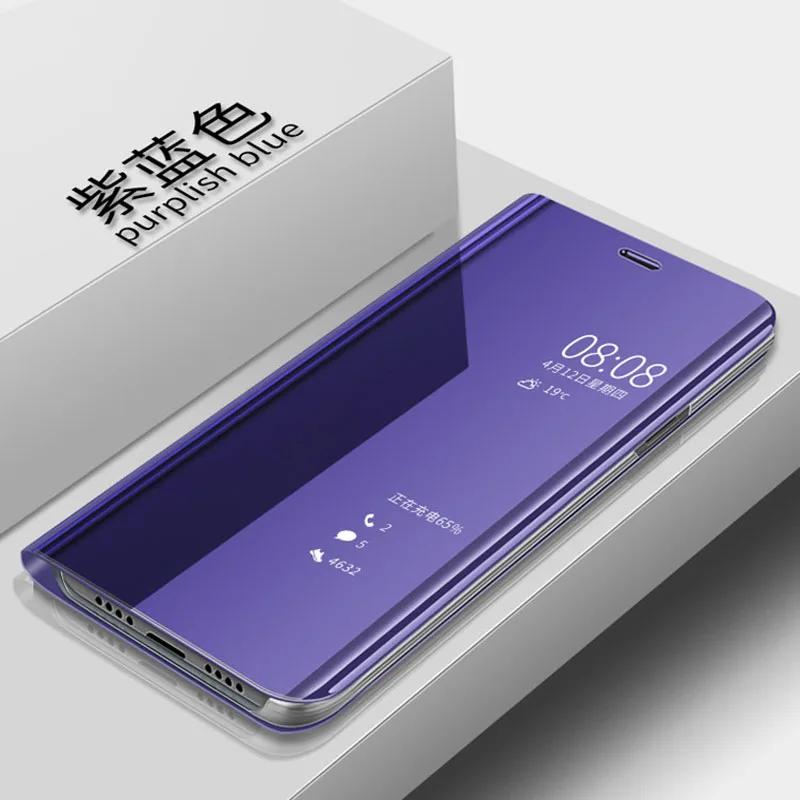 Умный зеркальный чехол для huawei nova 4 3 я 2i кожаный с Откидывающейся Крышкой и
