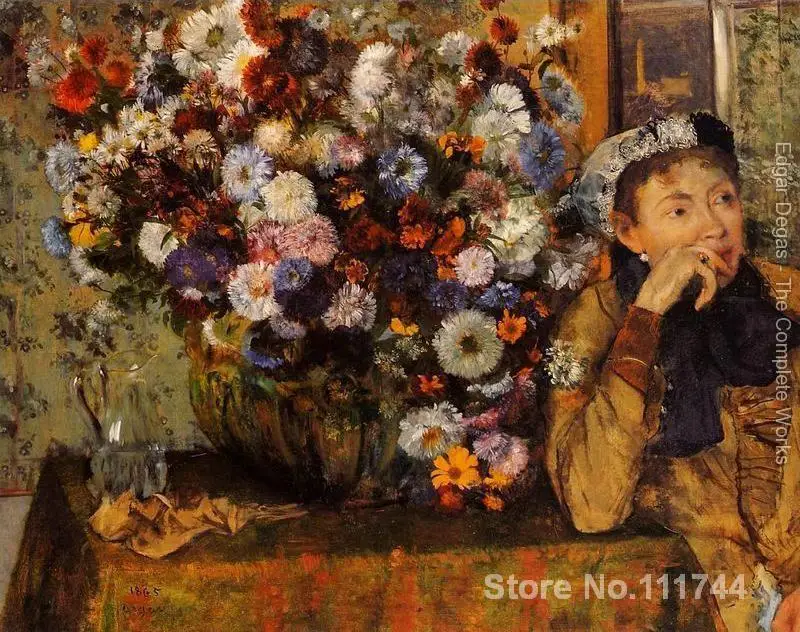 Wall art A Woman Seated beside a Vase of Flowers by Edgar Degas oil paintings Handmade High quality
Wall art A Woman Seated beside a Vase of Flowers by Edgar Degas oil paintings Handmade High quality