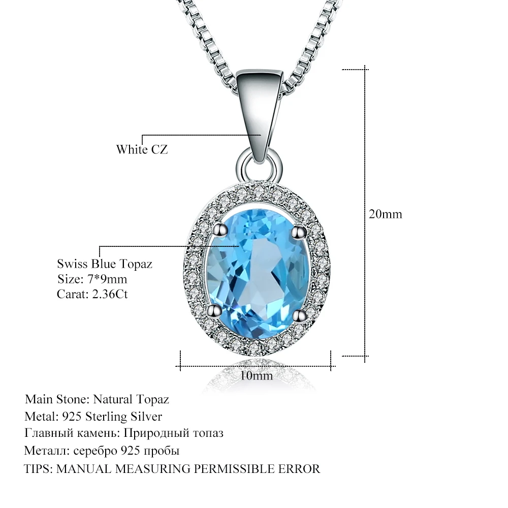 Gem's Ballet Fine Jewelry Natural Blue Topaz Gemstone Pendants Necklace 925 Sterling Silver Classic Pendant For Women
Gem's Ballet Fine Jewelry Natural Blue Topaz Gemstone Pendants Necklace 925 Sterling Silver Classic Pendant For Women